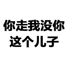 图片为纯白色背景，中央有两行黑色加粗中文字：'你走我没你这个儿子'，文字排版简洁，无其他视觉元素。