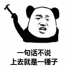 熊猫头拿锤子：一句话不说上去就是一锤子
