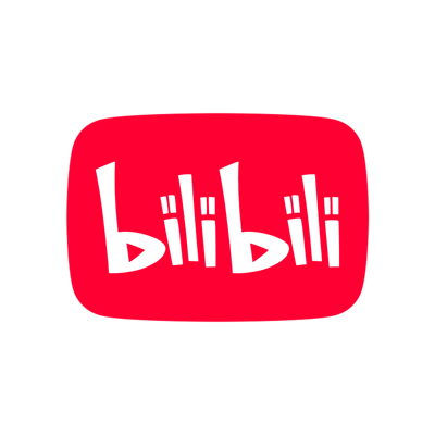 这是一张趣味改编的合成P图，将B站（bilibili）的品牌文字与YouTube的红色圆角矩形图标样式相结合，在字母“b”的内部融入了YouTube标志性的播放箭头元素，以此玩梗假设B站以类似海外视频平台YouTube的视觉风格呈现的场景，属于对知名视频平台品牌标识的创意混搭。