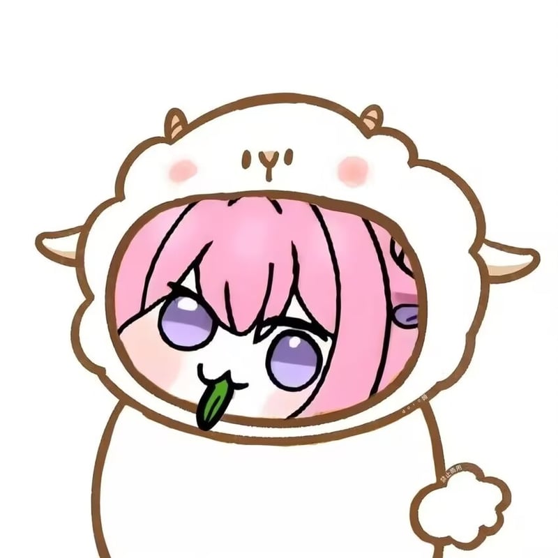 Doro戴绵羊头套叼绿叶表情包