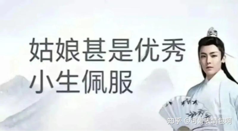 古风小生表情包：姑娘甚是优秀，小生佩服
