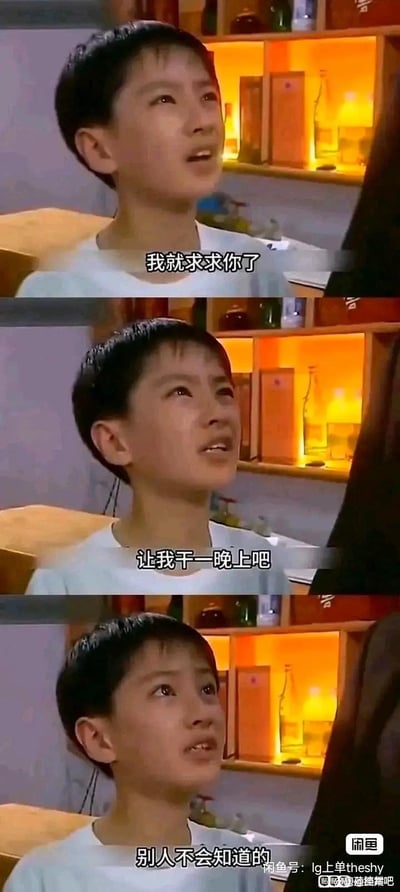 这是一张由国产少儿科幻剧《快乐星球》中丁凯乐的三段场景截图拼接而成的恶搞梗图，通过修改原台词制造出具有歧义的低俗搞笑效果。图中丁凯乐带着委屈、恳求的哭腔神情，依次说出被修改后的台词“我就求求你了”“让我干一晚上吧”“别人不会知道的”，利用文字歧义颠覆了原场景的正当语境，形成反差感，作为恶搞表情包在网络流传。