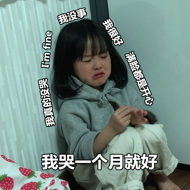 权律二委屈哭脸表情包：我哭一个月就好