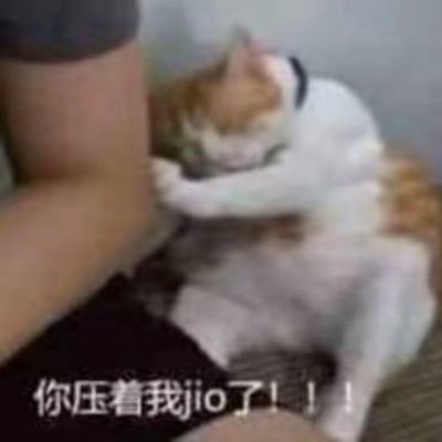 这是一张由真实猫咪日常视频截图制作的梗图，画面里一只橘白相间的猫咪被人的腿部压住，猫咪抬起爪子，神态看起来委屈又不满，图下方配有文字“你压着我jio了！！！”。通过拟人化的方式，将猫咪被压的状态转化为娇嗔的抱怨，用网络常用的“jio”（脚的口语化说法）贴近日常表达，整体风格可爱又搞笑，精准传递出被打扰、被压住时的小委屈情绪。