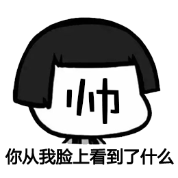 脸上写着帅的卡通人物反复提问：你从我脸上看到了什么