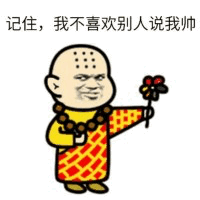 记住，我不喜欢别人说我帅的和尚表情包