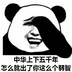 熊猫头捂脸吐槽梗图：中华上下五千年就出了你这么个弱智