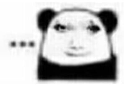 这是一张经过合成的静态熊猫头表情包，将带有微妙、无语神态的人类脸部与经典的熊猫头轮廓相结合，画面左侧配有三个省略号。整体画面传递出一种对某事或某人的言论感到无奈、懒得回应、无语吐槽的情绪，是网络聊天中用来表达消极情绪、不想继续对话的常用素材。